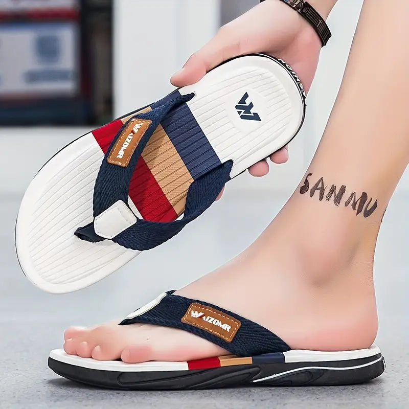 Men's Trendy Colour Block Flip Flops